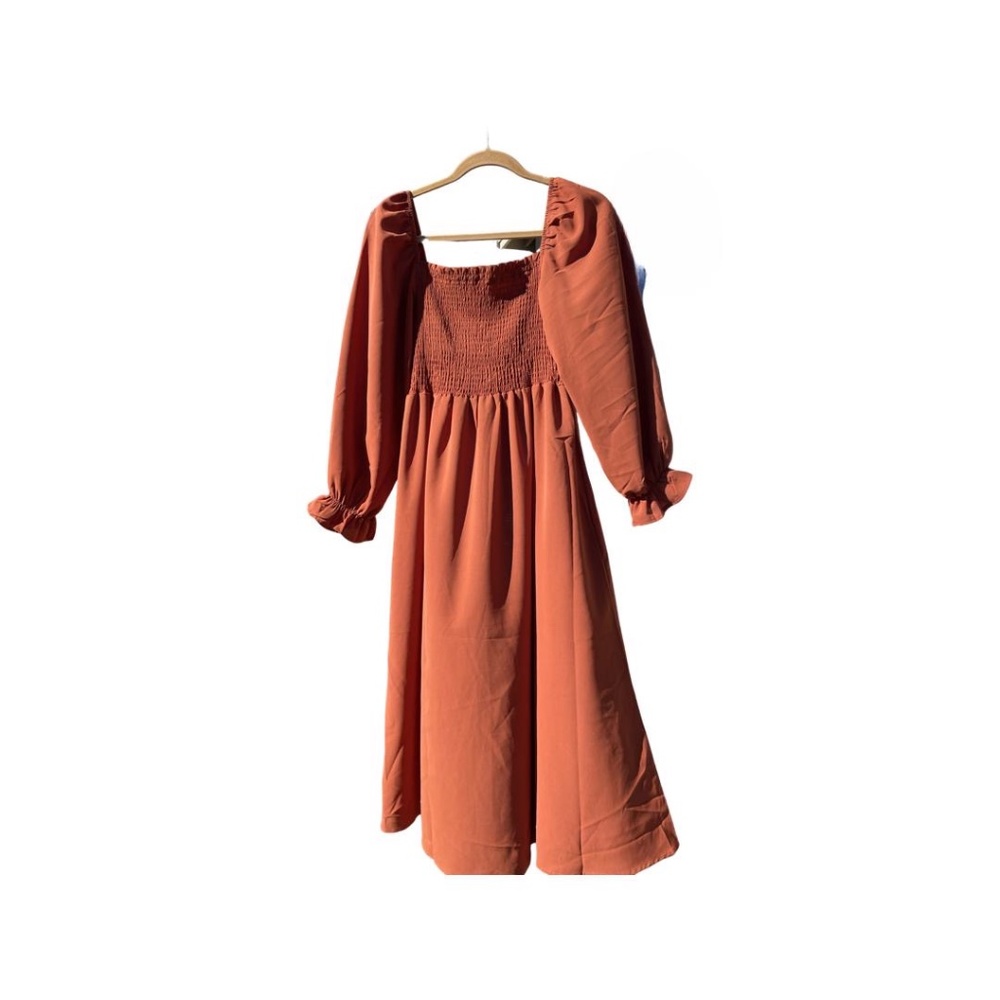 Pumpkin colored maxi dress